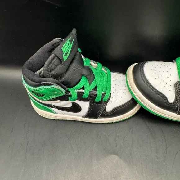 Toddler Nike Air Jordan 1 Retro High OG 'Lucky Green' Sneakers Sz 6C FD1413-031 - Picture 14 of 15